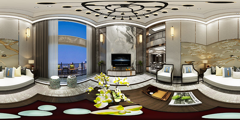 黃岐中南海暉園別墅320平米新中式風格室內(nèi)裝修案例-客廳 黃岐中南海暉園別墅320平米新中式風格室內(nèi)裝修案例-客廳