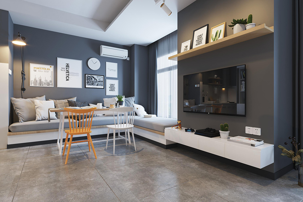 現(xiàn)代風格公寓裝修設計效果圖-客廳餐桌 現(xiàn)代風格公寓裝修設計效果圖-客廳餐桌