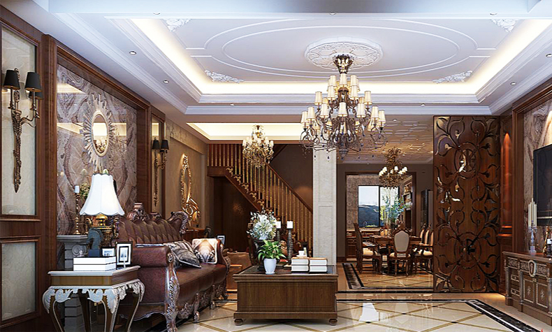 樂山市鴻通·鳳凰國際歐式風(fēng)格復(fù)式裝修案例