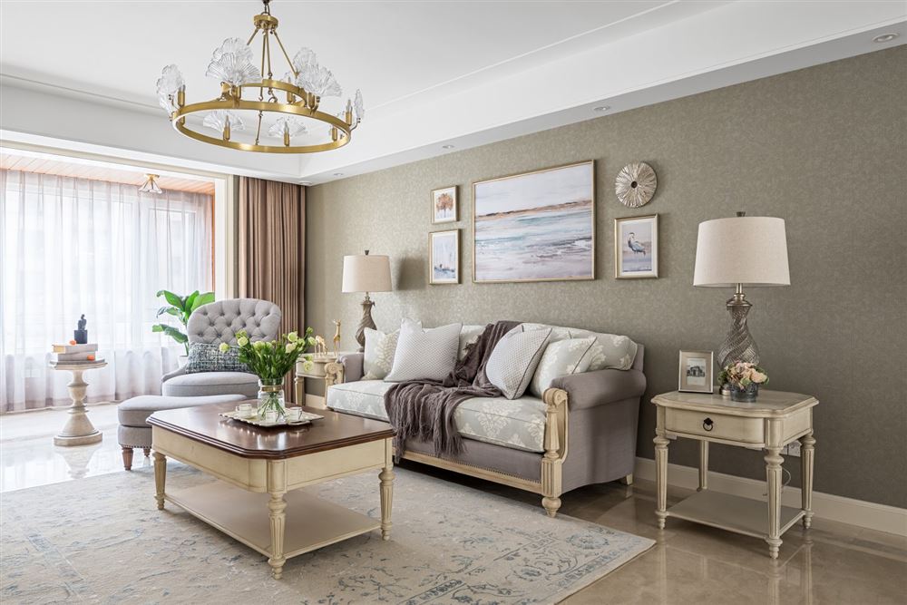 江門市銀泉花園美式風格三居室裝修案例