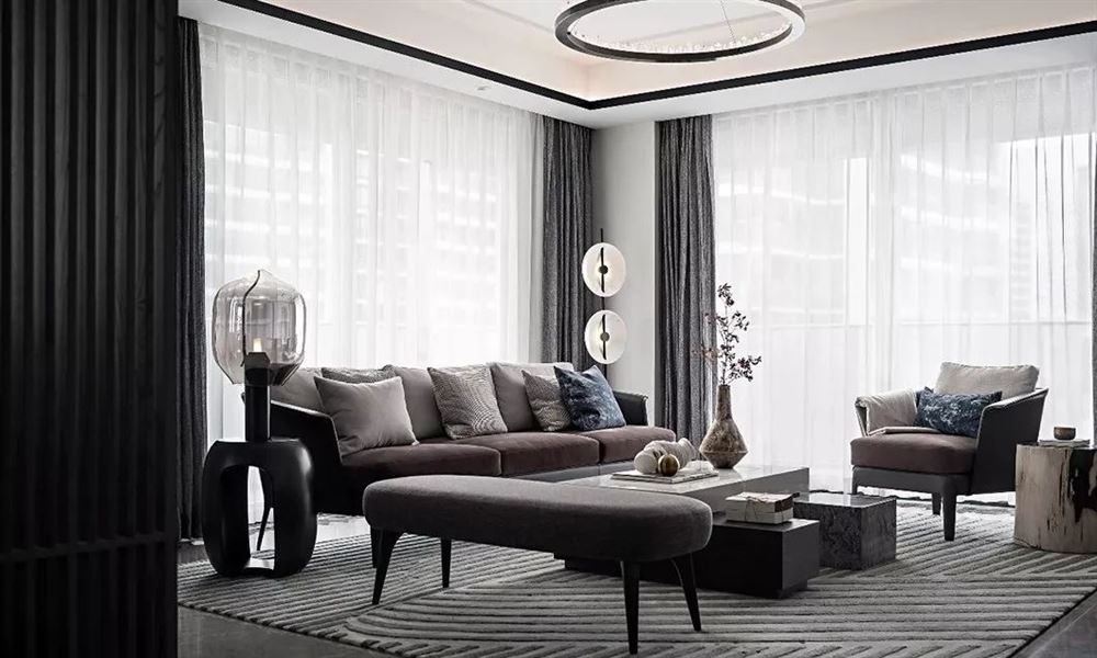 佛山市龍光天宸新中式風(fēng)格四居室裝修案例