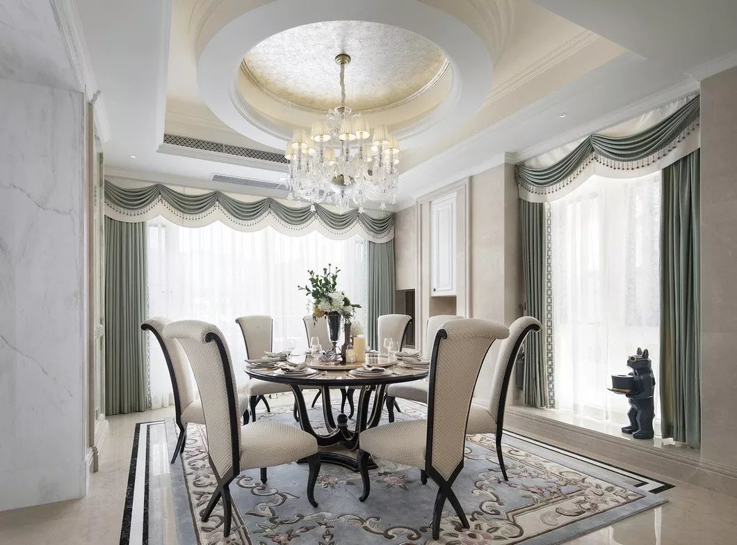 簡歐風格別墅裝修設計效果圖-天湖酈都別墅450平米-別墅餐廳裝修設計 簡歐風格別墅裝修設計效果圖-天湖酈都別墅450平米-別墅餐廳裝修設計