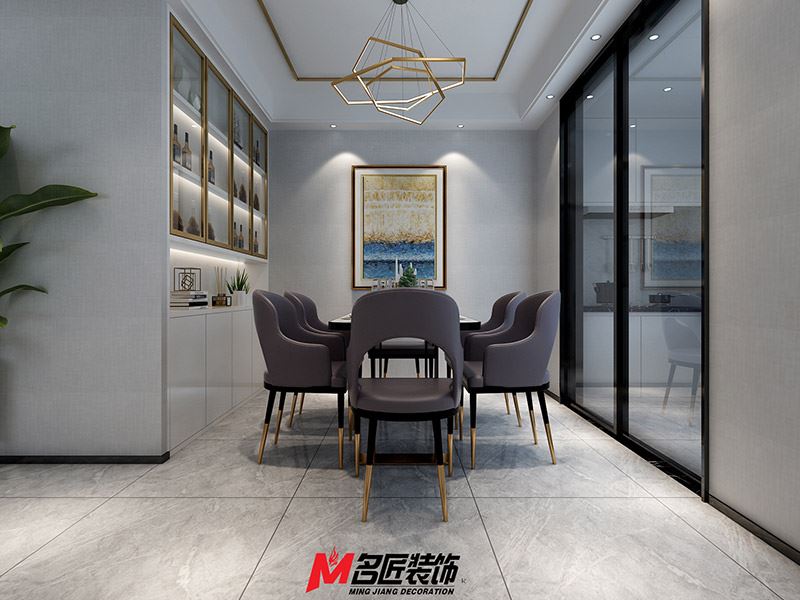 臺(tái)州市濱江·鉑金海岸輕奢風(fēng)格三居室裝修案例