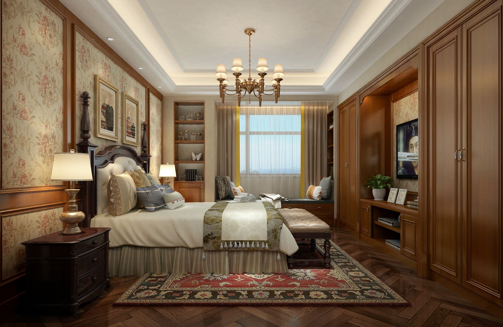 歐式風(fēng)格家裝設(shè)計室內(nèi)裝修效果圖-臥室 歐式風(fēng)格家裝設(shè)計室內(nèi)裝修效果圖-臥室
