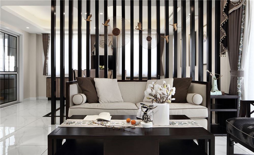 江門市柏麗豪園新中式風格四居室裝修案例