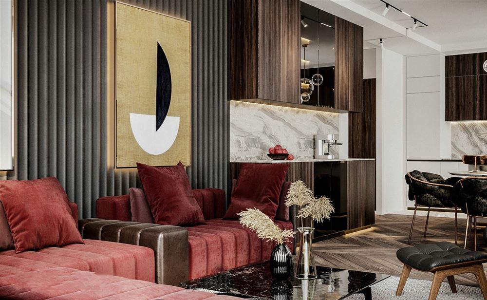 江門市東慶北路小區(qū)輕奢風(fēng)格三居室裝修案例