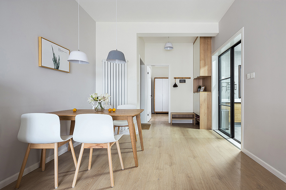 南寧萬科魅力之城二居90平米現代前衛(wèi)風格室內裝修案例-餐廳