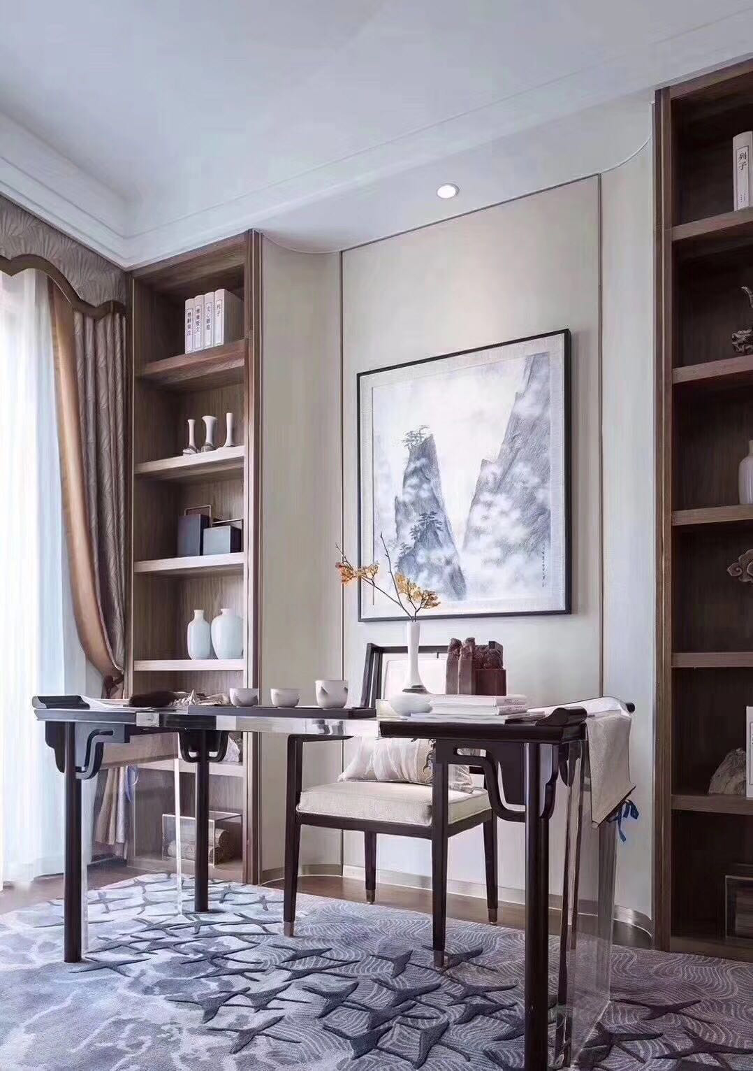 綠地璀璨天城三居130平米新中式風(fēng)格裝修案例-書(shū)房 綠地璀璨天城三居130平米新中式風(fēng)格裝修案例-書(shū)房