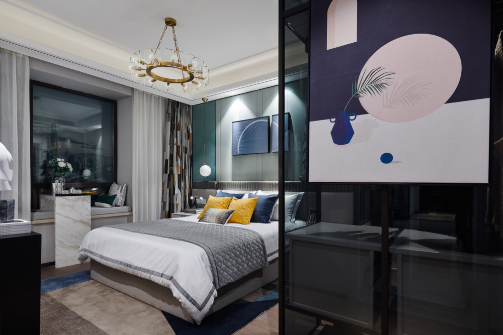 現(xiàn)代輕奢風(fēng)格室內(nèi)家裝案例效果圖-臥室