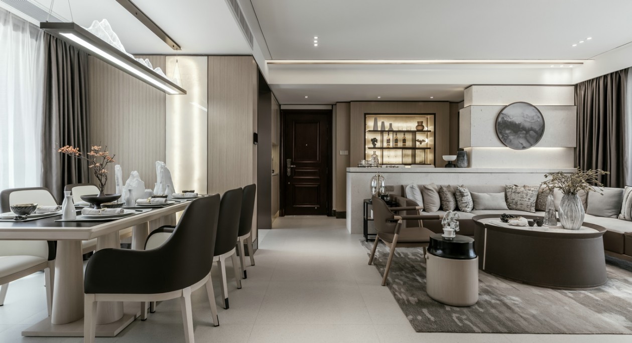 新中式風(fēng)格室內(nèi)家裝案例效果圖-客餐廳 新中式風(fēng)格室內(nèi)家裝案例效果圖-客餐廳