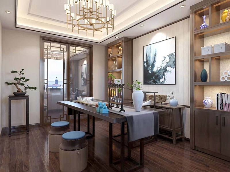 昭通市翠鑫苑新中式風(fēng)格別墅裝修案例