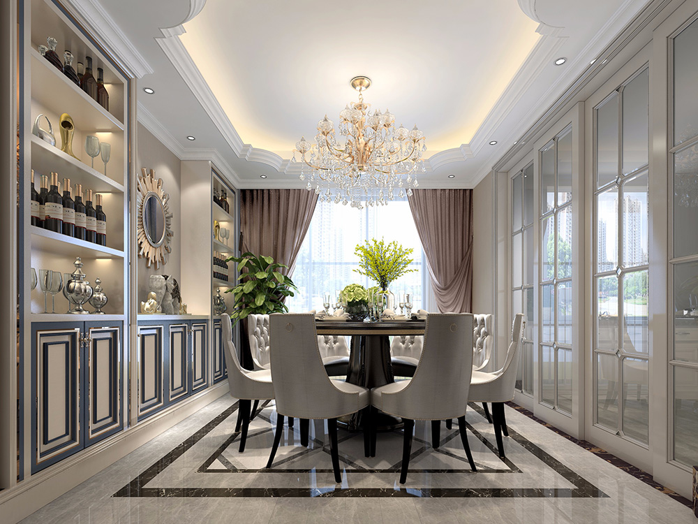簡(jiǎn)歐風(fēng)格別墅裝修設(shè)計(jì)效果圖-萬科城別墅350平米-別墅餐廳裝修設(shè)計(jì) 簡(jiǎn)歐風(fēng)格別墅裝修設(shè)計(jì)效果圖-萬科城別墅350平米-別墅餐廳裝修設(shè)計(jì)