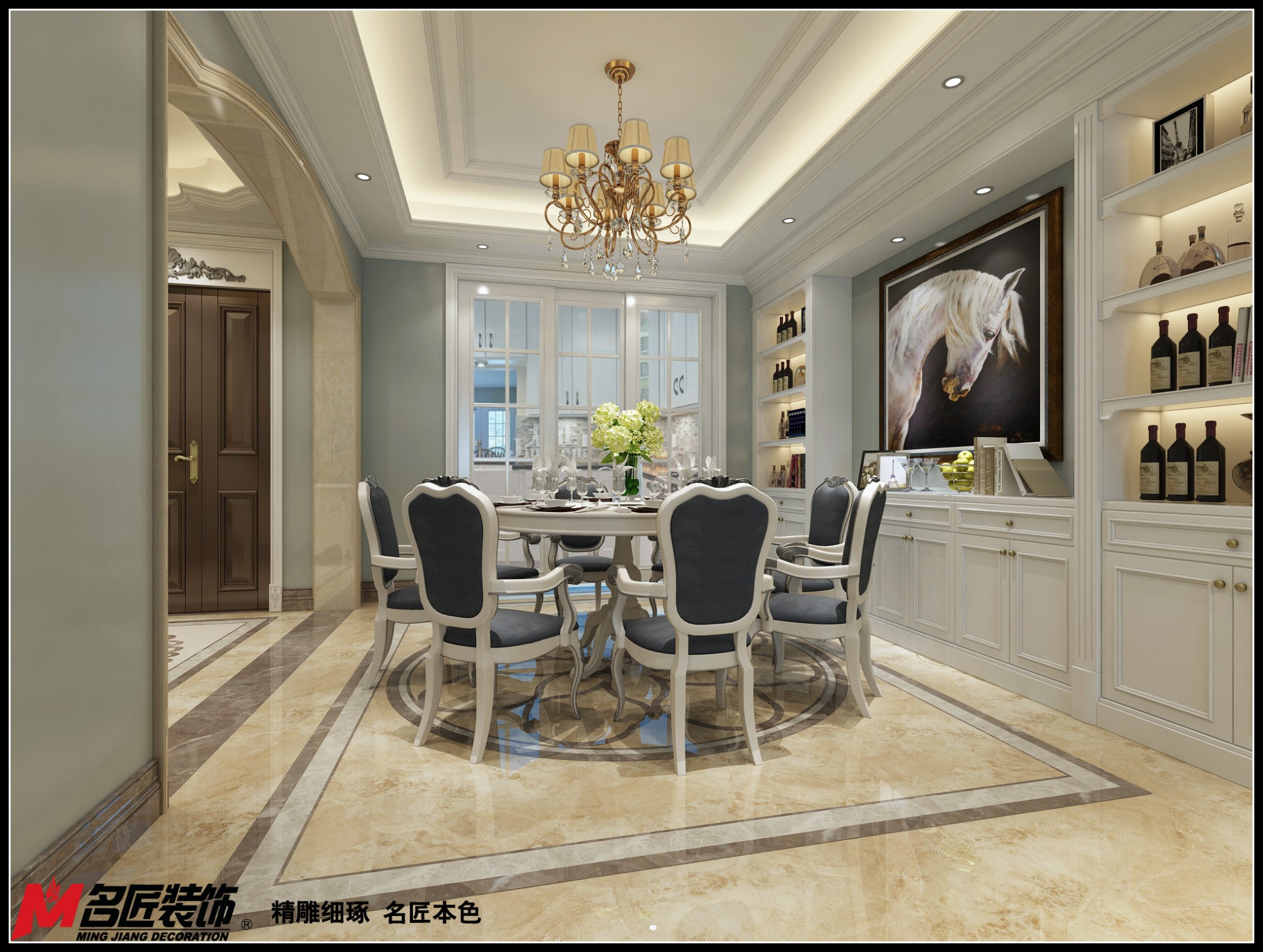 德陽市采氣隊家屬區(qū)歐式風格別墅裝修案例