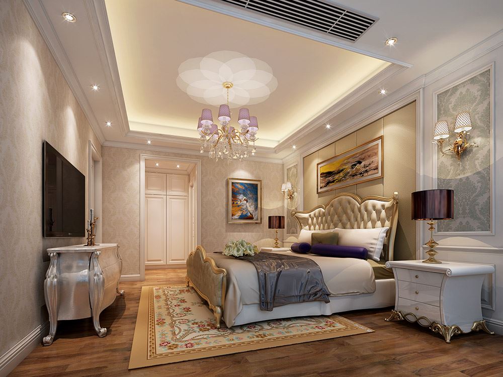 河源市恒大名都歐式風格四居室裝修案例