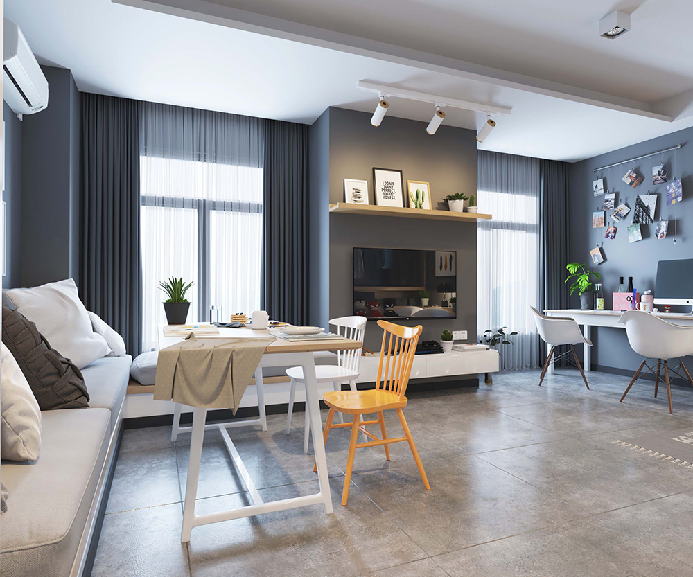 現(xiàn)代風格公寓裝修設計效果圖-客廳 現(xiàn)代風格公寓裝修設計效果圖-客廳