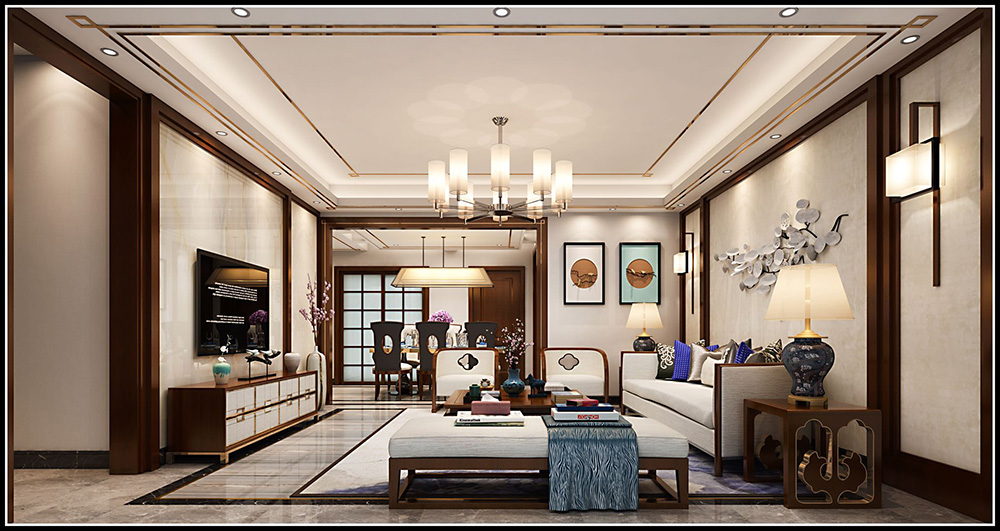 裝修公司新中式風(fēng)格室內(nèi)裝修效果圖-客廳 裝修公司新中式風(fēng)格室內(nèi)裝修效果圖-客廳