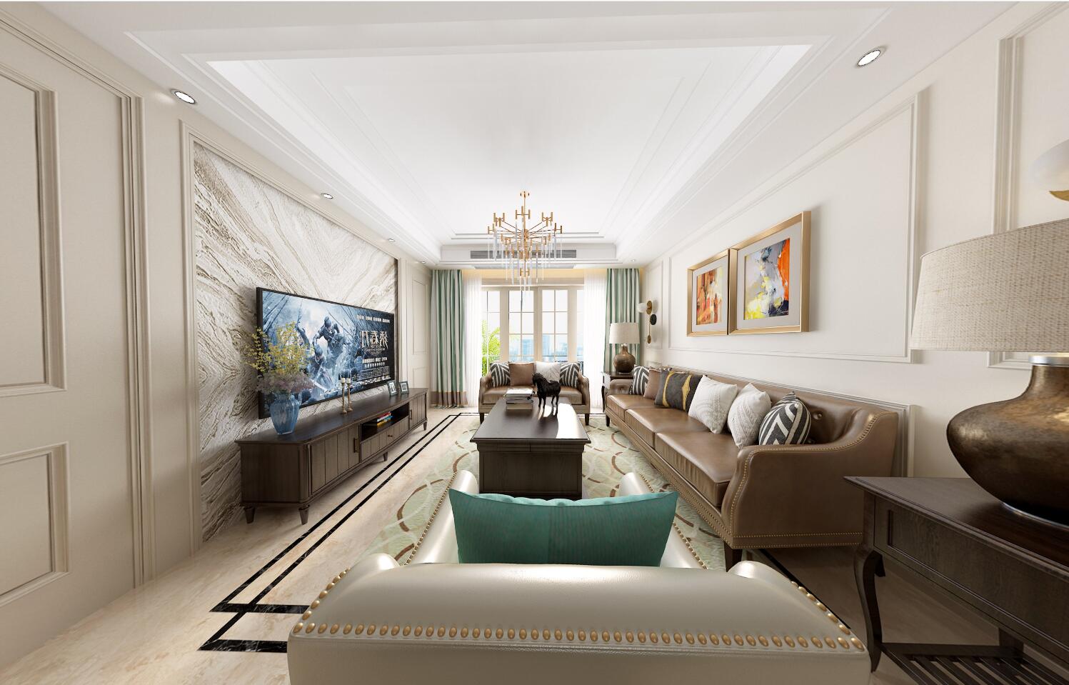 廣州市智聯(lián)汽車小鎮(zhèn)歐式風(fēng)格三居室裝修案例