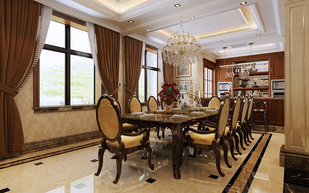 歐式風(fēng)格別墅裝修設(shè)計(jì)效果圖-龍光天瀛別墅430平米-別墅餐廳裝修設(shè)計(jì) 歐式風(fēng)格別墅裝修設(shè)計(jì)效果圖-龍光天瀛別墅430平米-別墅餐廳裝修設(shè)計(jì)
