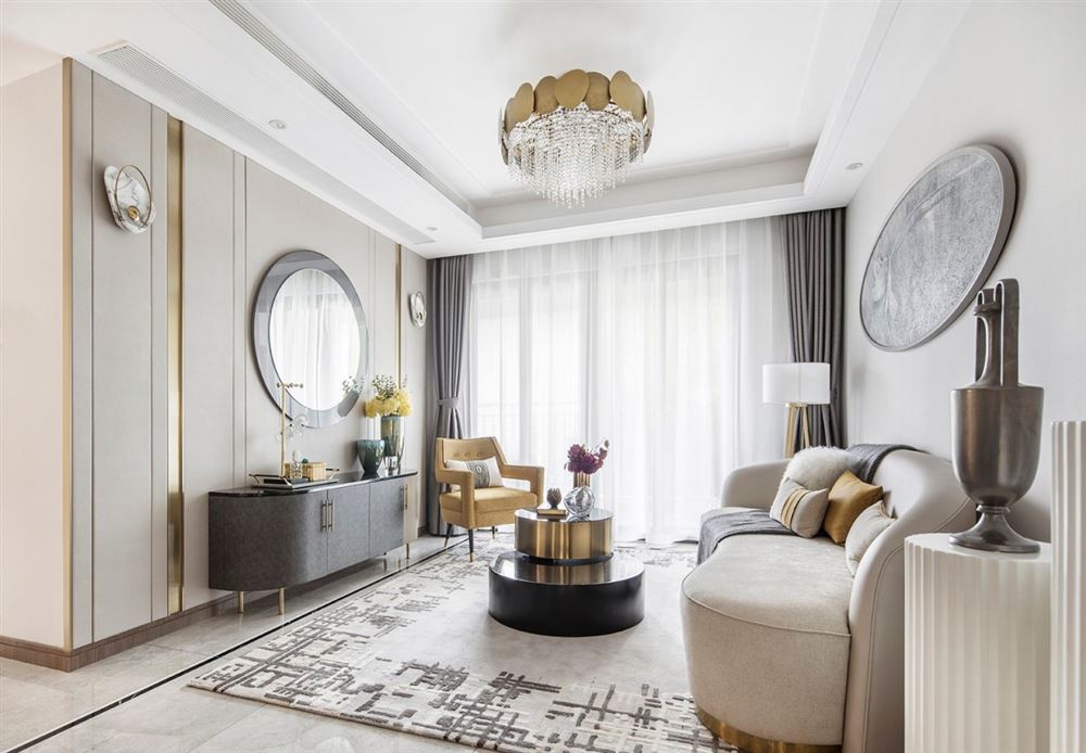 江門市越秀星匯名庭輕奢風(fēng)格三居室裝修案例