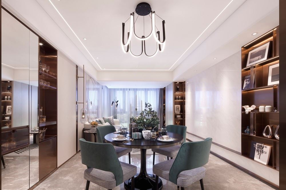 江門市世茂碧海銀湖輕奢風(fēng)格四居室裝修案例