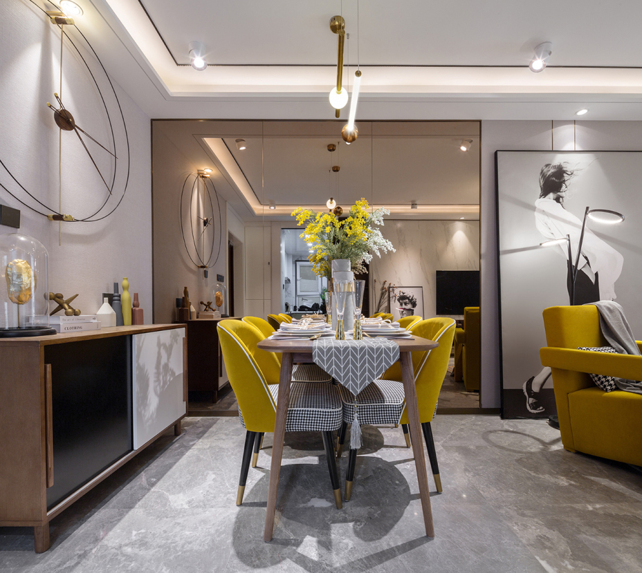 現(xiàn)代輕奢風格室內(nèi)家裝案例效果圖-餐廳 現(xiàn)代輕奢風格室內(nèi)家裝案例效果圖-餐廳