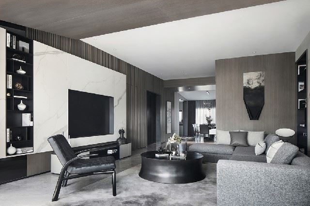 陽(yáng)江市保利中央公園新中式風(fēng)格三居室裝修案例