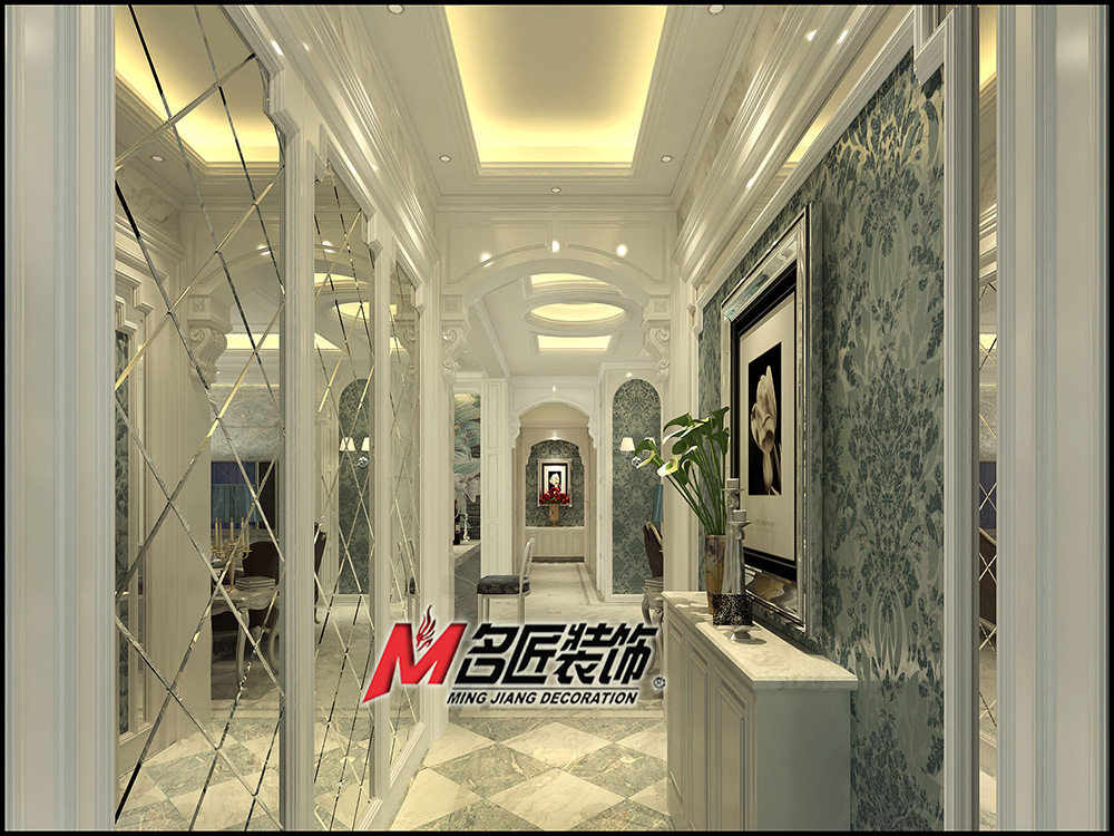 簡歐風(fēng)格室內(nèi)裝修效果圖-時代水岸三居111平米-室內(nèi)走廊裝修設(shè)計(jì) 簡歐風(fēng)格室內(nèi)裝修效果圖-時代水岸三居111平米-室內(nèi)走廊裝修設(shè)計(jì)