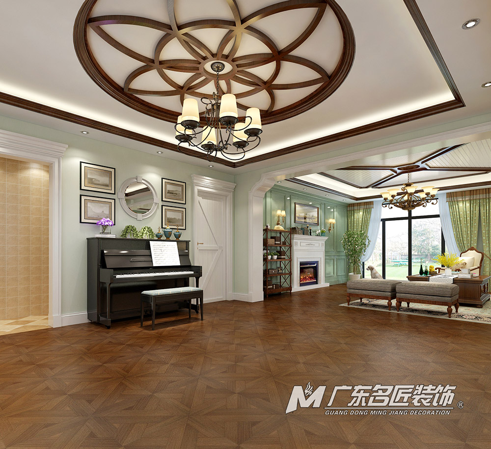 九號(hào)別墅410平米美式鄉(xiāng)村風(fēng)格裝修案例-客廳鋼琴 九號(hào)別墅410平米美式鄉(xiāng)村風(fēng)格裝修案例-客廳鋼琴