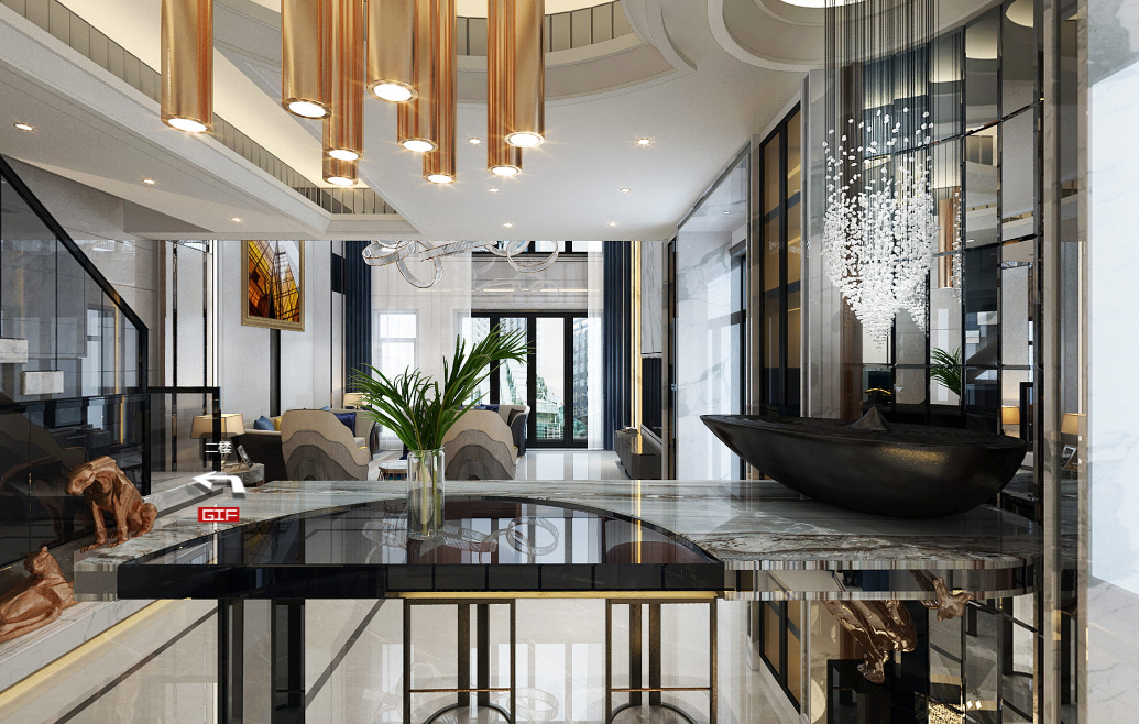 佛山保利外灘一號(hào)別墅350平米現(xiàn)代簡約風(fēng)格室內(nèi)裝修案例-客廳 佛山保利外灘一號(hào)別墅350平米現(xiàn)代簡約風(fēng)格室內(nèi)裝修案例-客廳