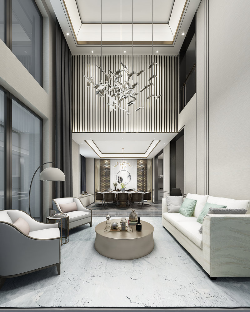 新中式風(fēng)格別墅室內(nèi)設(shè)計(jì)家裝案例-客餐廳 新中式風(fēng)格別墅室內(nèi)設(shè)計(jì)家裝案例-客餐廳