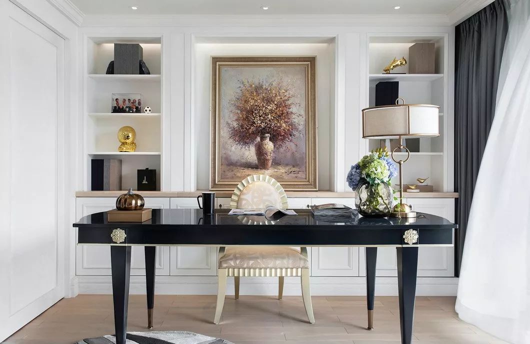 簡歐風格別墅裝修設計效果圖-天湖酈都別墅450平米-別墅書房裝修設計 簡歐風格別墅裝修設計效果圖-天湖酈都別墅450平米-別墅書房裝修設計