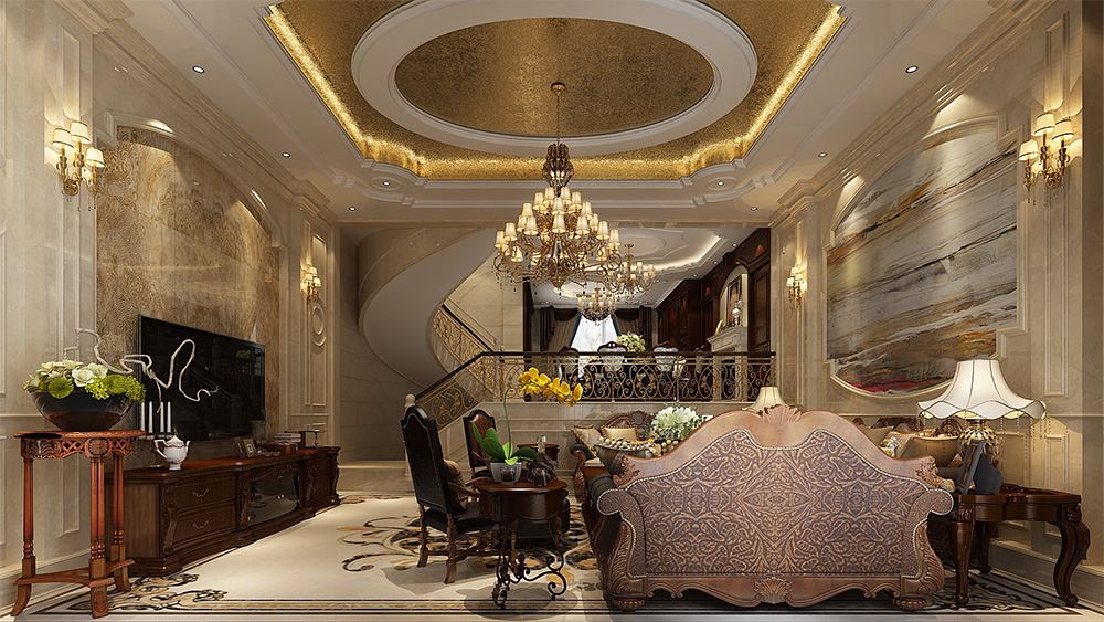 連云港市四季金輝觀嵐美式風(fēng)格別墅裝修案例