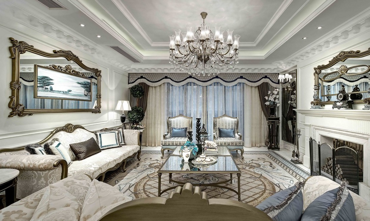 法式巴洛克風格室內(nèi)設(shè)計家裝案例-客廳 法式巴洛克風格室內(nèi)設(shè)計家裝案例-客廳