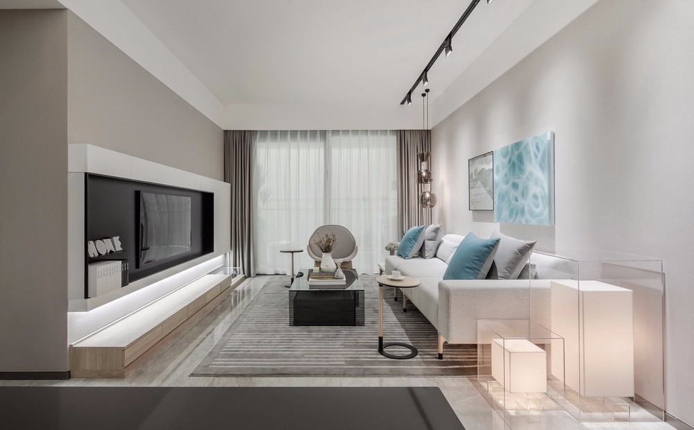 現(xiàn)代簡約風格室內(nèi)家裝案例效果圖-客廳 現(xiàn)代簡約風格室內(nèi)家裝案例效果圖-客廳
