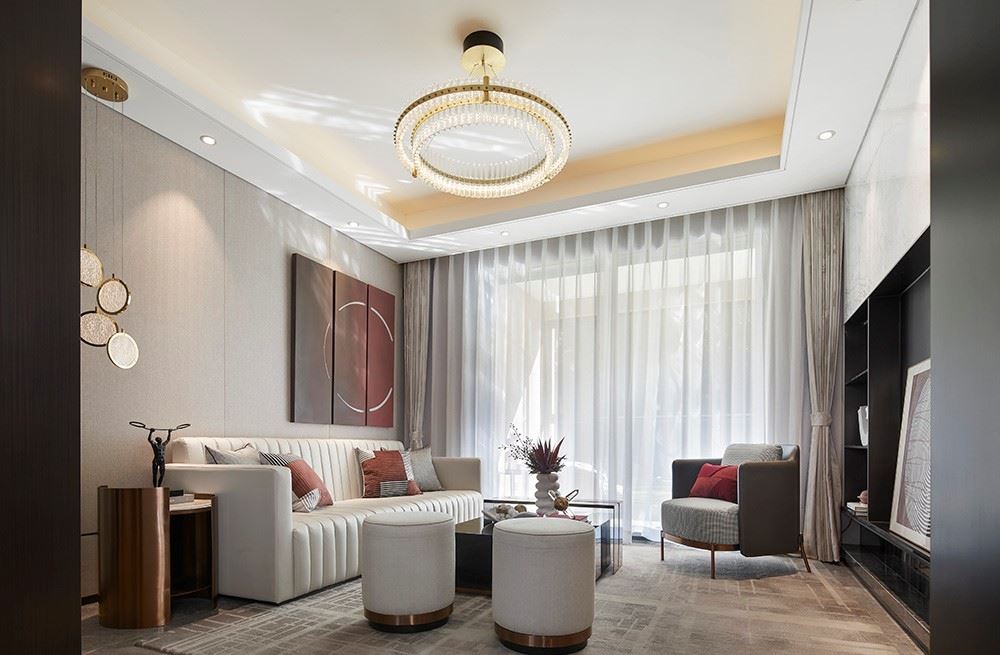 江門市明翠新村輕奢風(fēng)格三居室裝修案例