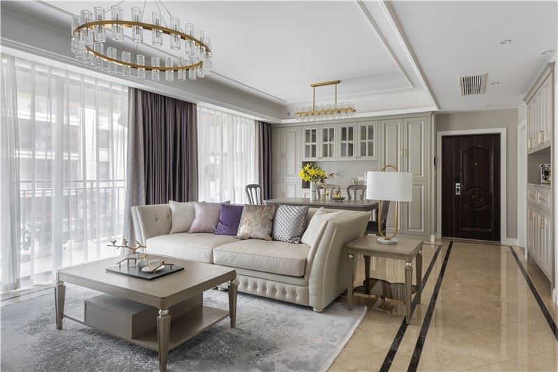 江門(mén)市潮連玫瑰園美式風(fēng)格三居室裝修案例