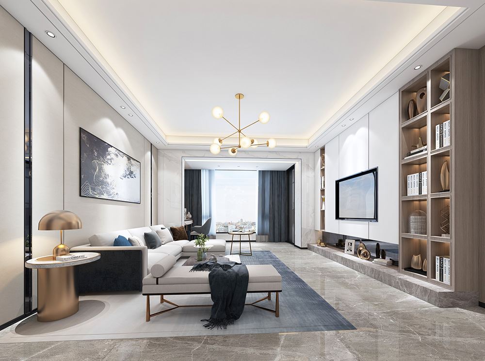 佛山市弘陽德商昕悅府輕奢風格四居室裝修案例