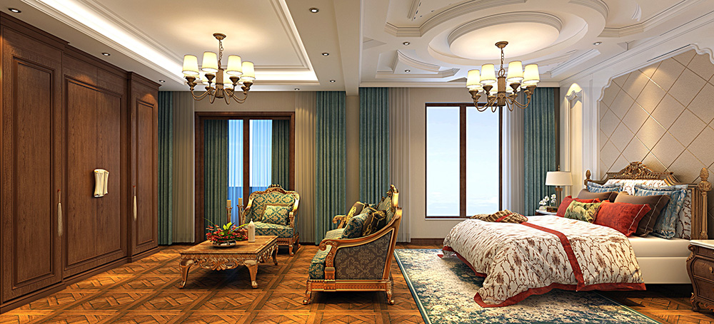 歐式風(fēng)格別墅裝修設(shè)計(jì)效果圖-萬科水晶城別墅425平米-別墅裝修設(shè)計(jì)主臥 歐式風(fēng)格別墅裝修設(shè)計(jì)效果圖-萬科水晶城別墅425平米-別墅裝修設(shè)計(jì)主臥