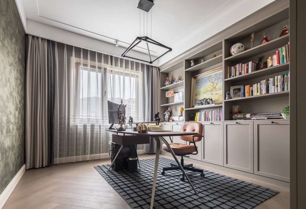 摩登復(fù)古風(fēng)格室內(nèi)家裝案例效果圖-書(shū)房 摩登復(fù)古風(fēng)格室內(nèi)家裝案例效果圖-書(shū)房