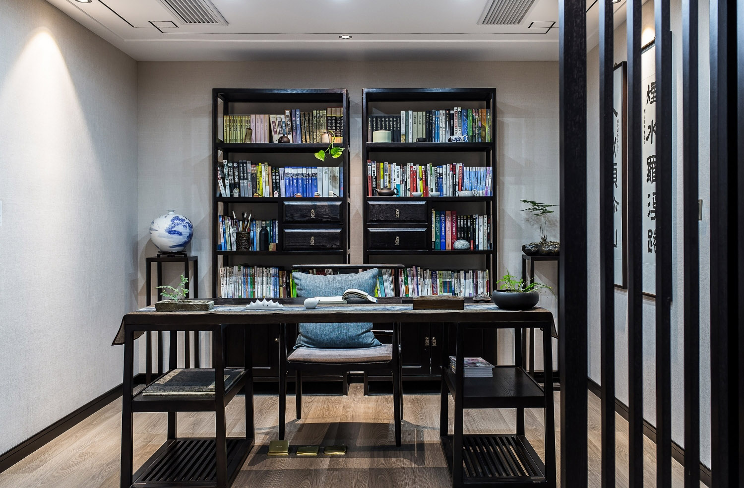 新中式風格家裝設計室內(nèi)裝修效果圖-書房 新中式風格家裝設計室內(nèi)裝修效果圖-書房