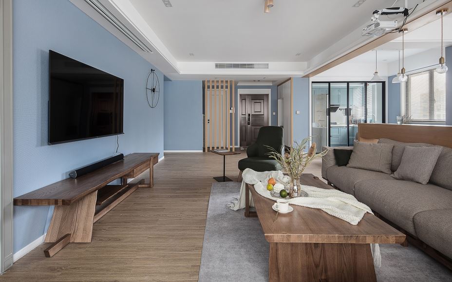 江門市方直瓏湖灣北歐風(fēng)格四居室裝修案例