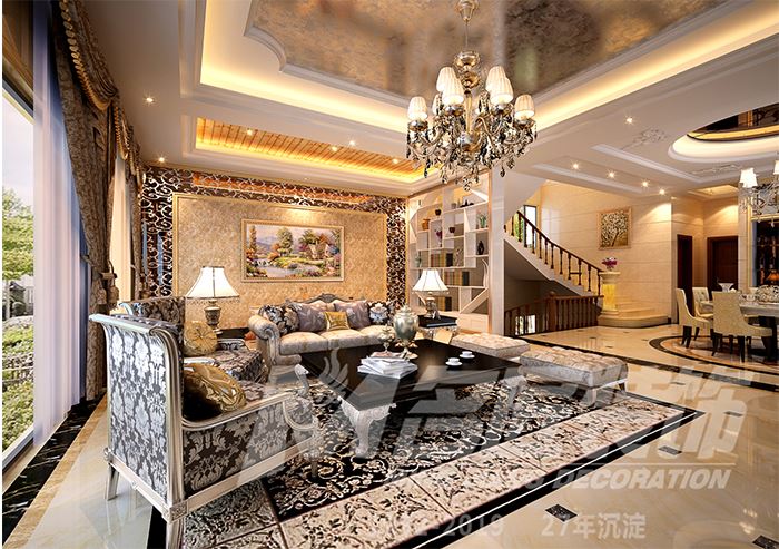 佛山市綠城桂語映月歐式風(fēng)格三居室裝修案例