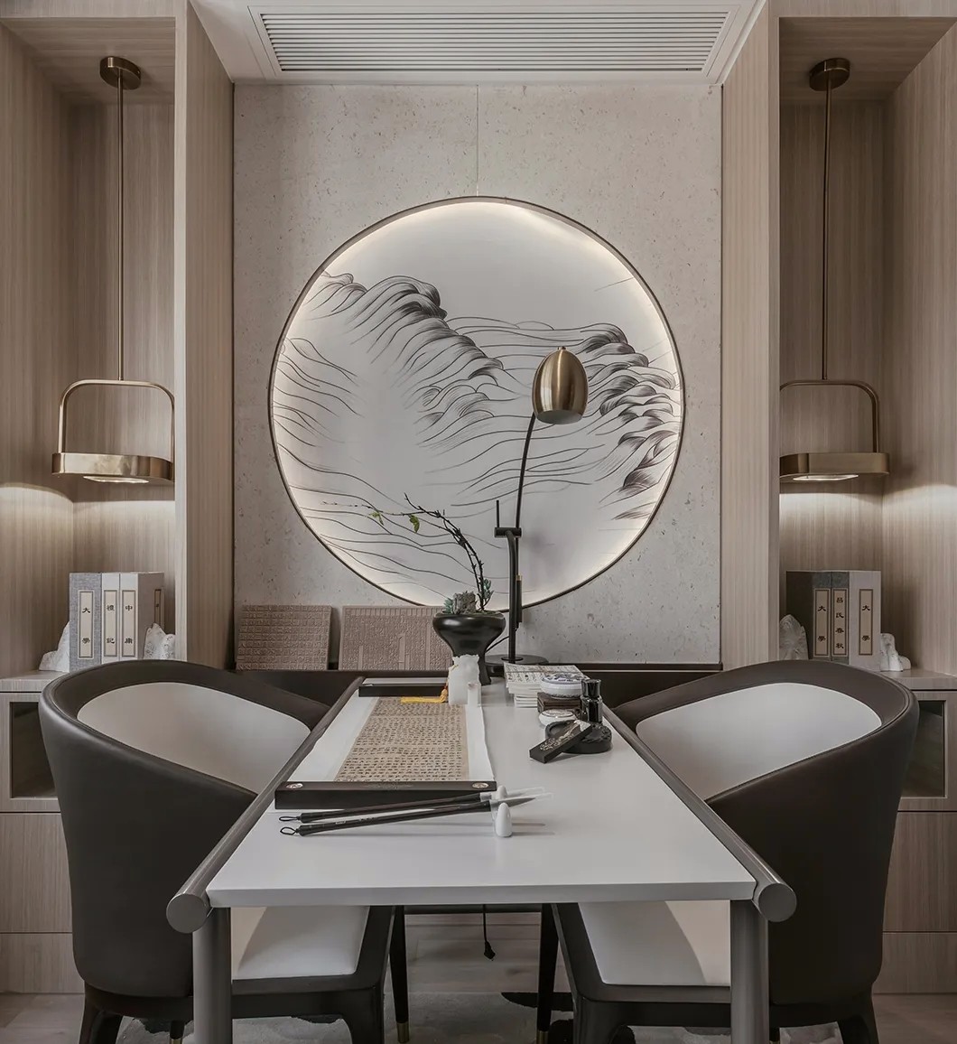 新中式風格家裝設(shè)計室內(nèi)裝修效果圖-書房 新中式風格家裝設(shè)計室內(nèi)裝修效果圖-書房