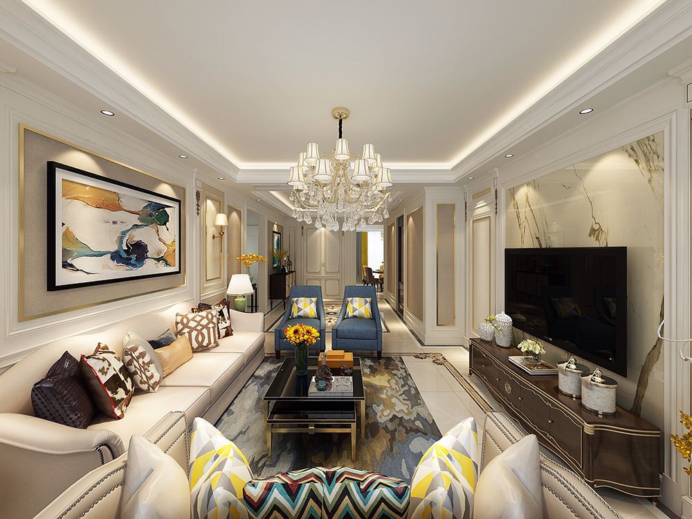 連云港市海州礦山院歐式風(fēng)格三居室裝修案例