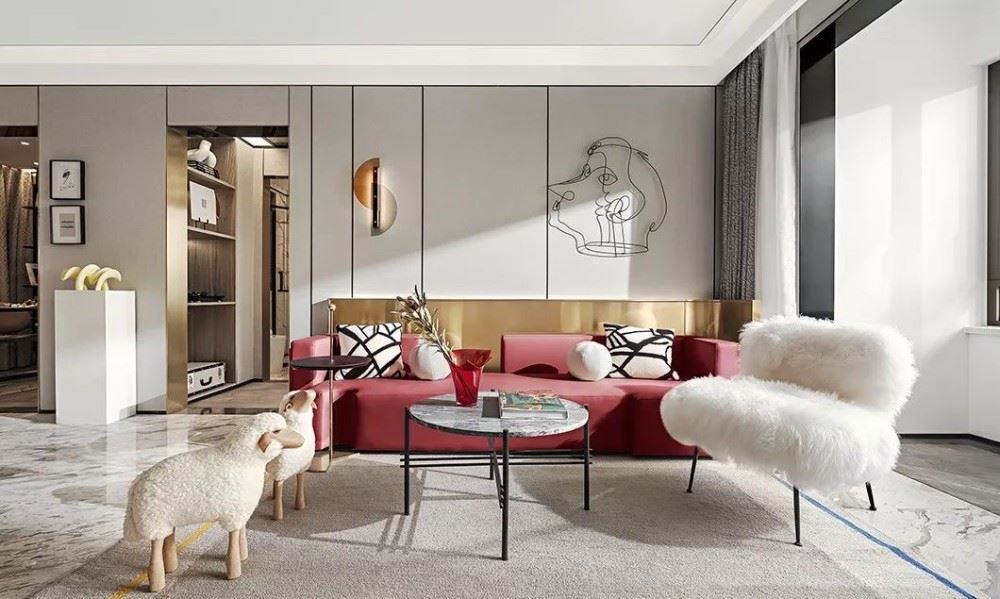 江門市東堯路住宅樓輕奢風(fēng)格三居室裝修案例