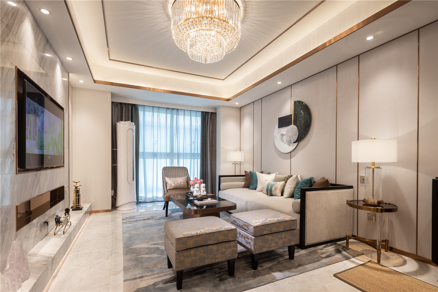 新中式風格室內(nèi)家裝案例效果圖-客廳 新中式風格室內(nèi)家裝案例效果圖-客廳