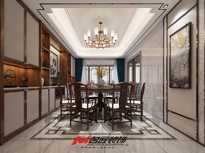 揭陽(yáng)市百美雅苑新中式風(fēng)格三居室裝修案例