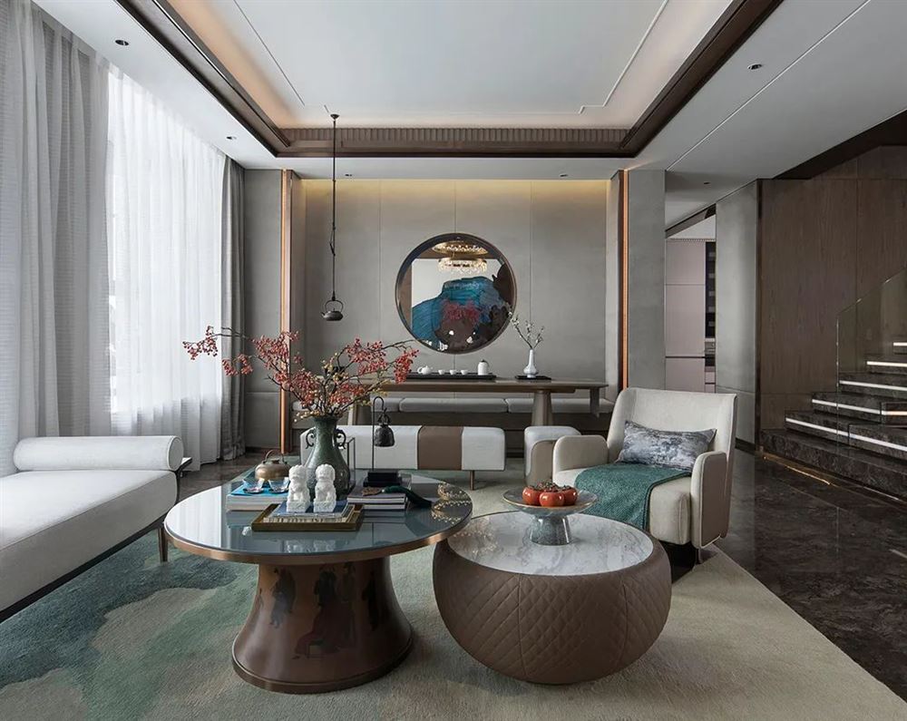 廣州市東華東路小區(qū)新中式風(fēng)格復(fù)式裝修案例