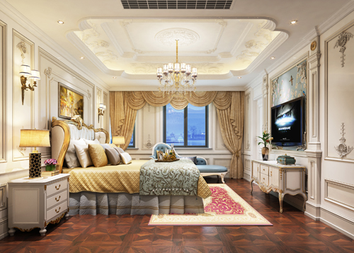 韶關市韶關恒大城歐式風格四居室裝修案例