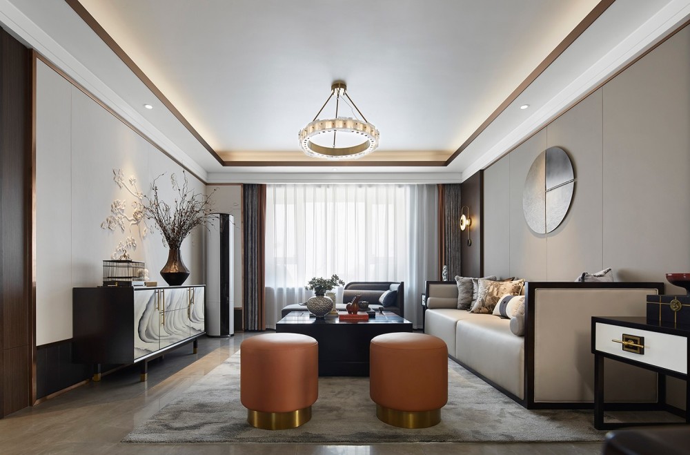 新中式風(fēng)格室內(nèi)家裝案例效果圖-客廳 新中式風(fēng)格室內(nèi)家裝案例效果圖-客廳